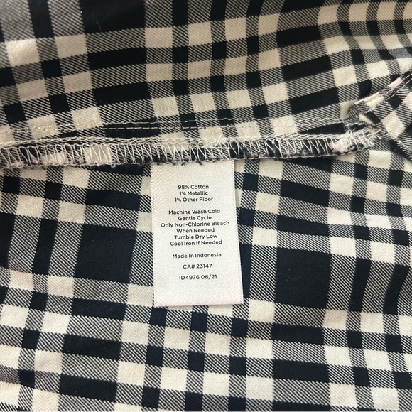Talbots Plaid Check Metallic thread Button Down Shirt - Picture 6 of 9